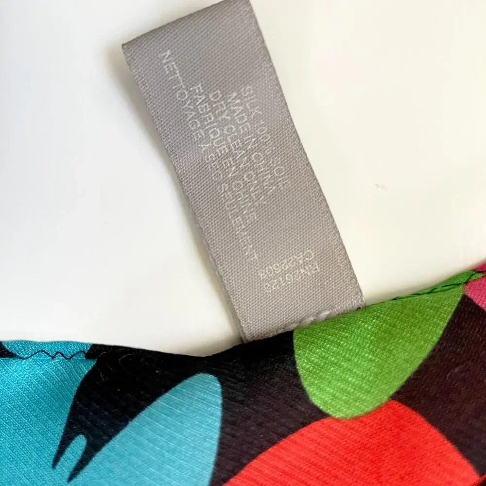 Vintage 90s Y2K Silk Scarf Rectangle Butterflies‎ Colorful Dopamine Maximalist
